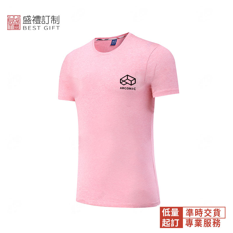 高檔純棉素色圓領T恤