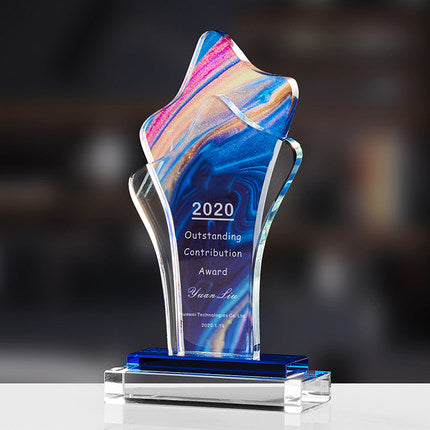 Creative Medal Custom Crystal Trophy | 紀念品刻字獎座創意獎牌水晶獎杯定制BG20-17