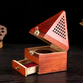 【家居系列】木質塔香爐木質熏香盒金字塔沉香木盒訂製