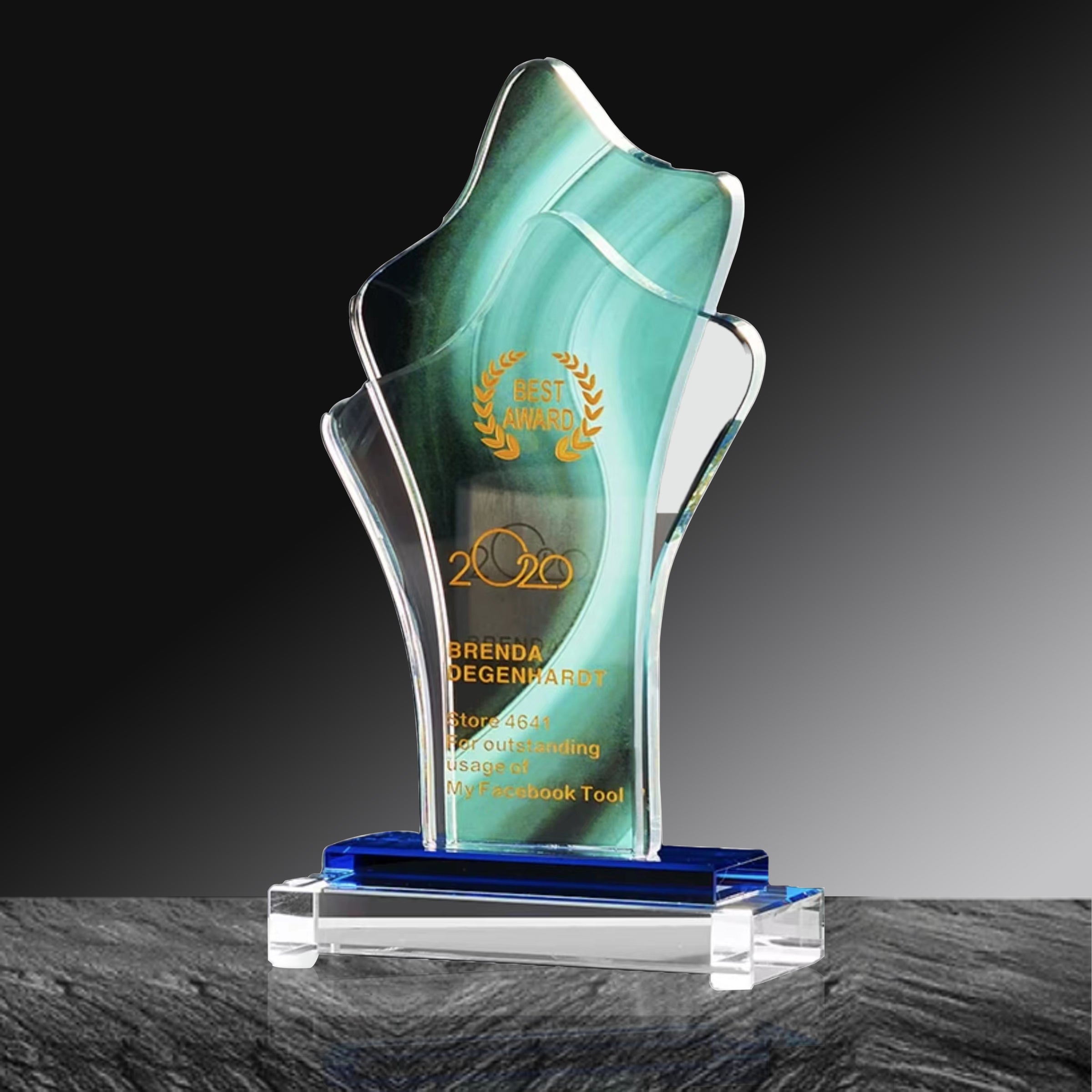 Creative Medal Custom Crystal Trophy | 紀念品刻字獎座創意獎牌水晶獎杯定制BG20-17