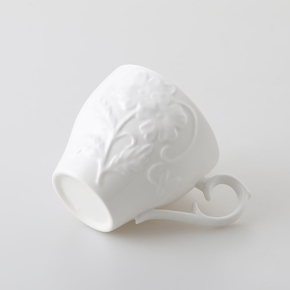 【水樽杯子】家用手工浮雕咖啡杯 咖啡廳復古下午茶杯BG27-11