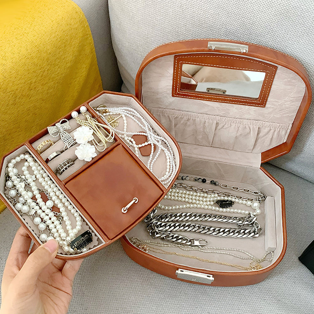 Minimalism Homeware Jewelry Box | 歐式簡約復古旅行便攜手提皮質收納盒客製首飾盒定制BG24-33