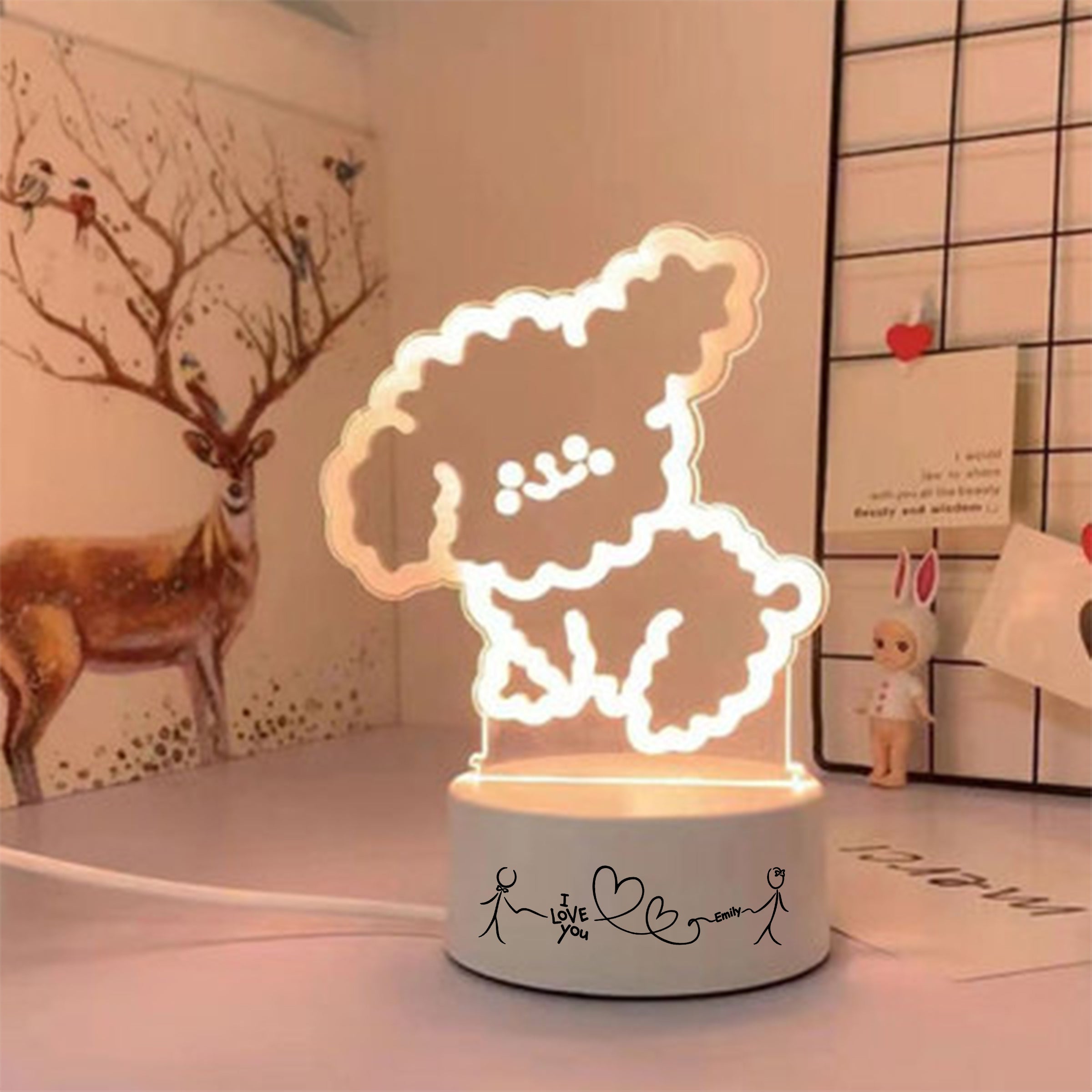 【情人節系列】小夜燈訂製卡通3D臥室創意夜燈 客製logo禮物