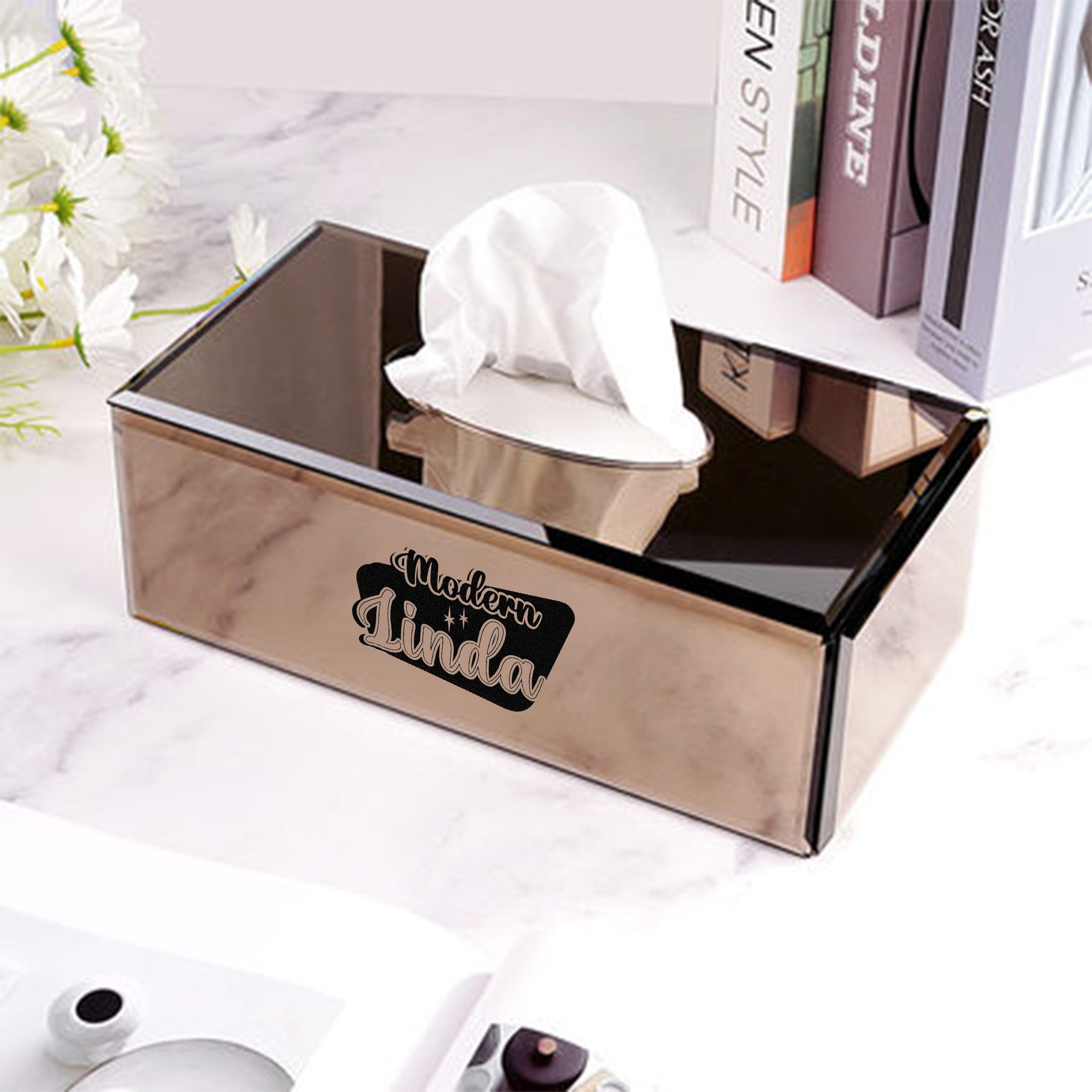 【家居系列】高級感輕奢風玻璃抽紙盒擺件 客製創意高端紙巾盒