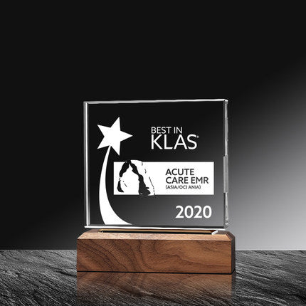 Solid Wood Base Square Crystal Trophy Eco-Friendly | 創意企業獎盃星星水晶獎盃定制環保獎座BG20-7