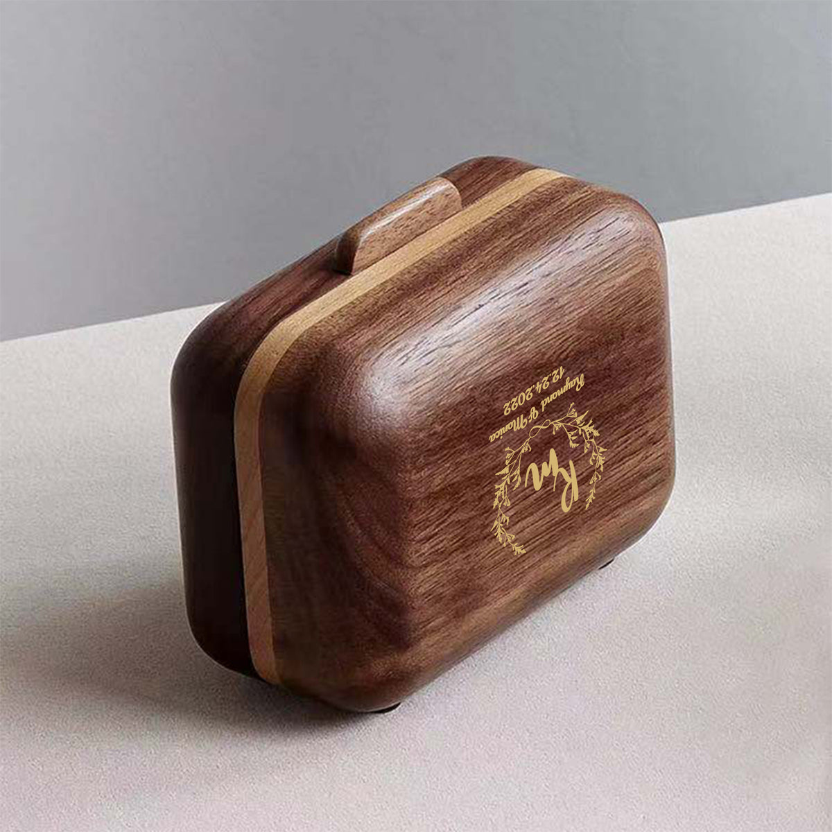 【家居系列】旅行箱實木首飾盒 客製logo胡桃木便攜首飾收納盒