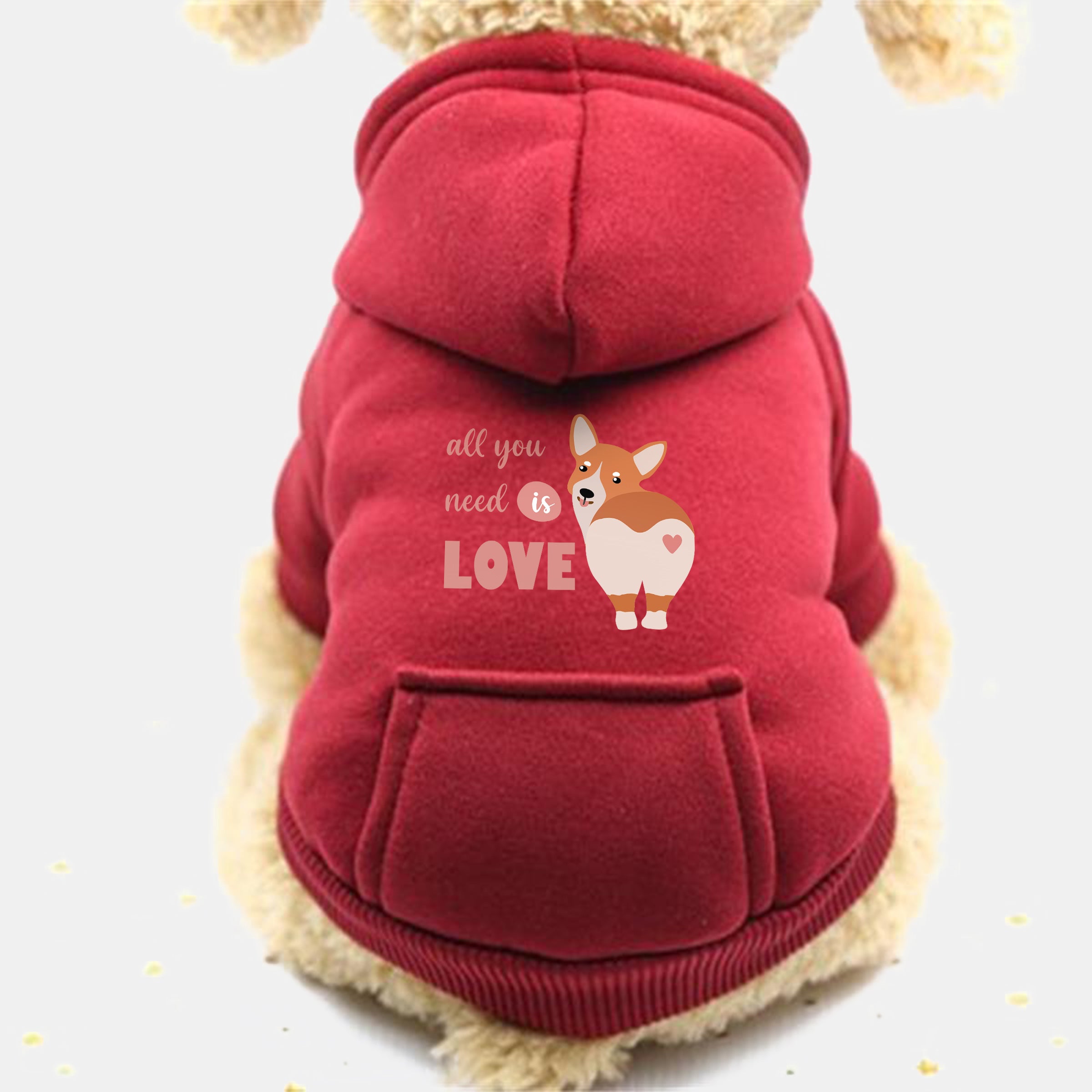 【Pet Shop系列】純色狗狗衣服秋冬寵物運動風口袋帶帽衛衣