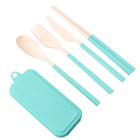 Portable Folding Tableware Wheat Straw Set | 上班族便攜折疊餐具刀叉小麥秸稈外帶收納盒BG17-10