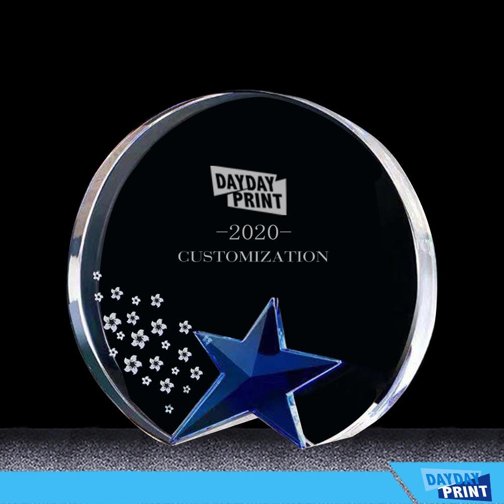 ST029 | 圓形藍星水晶獎杯