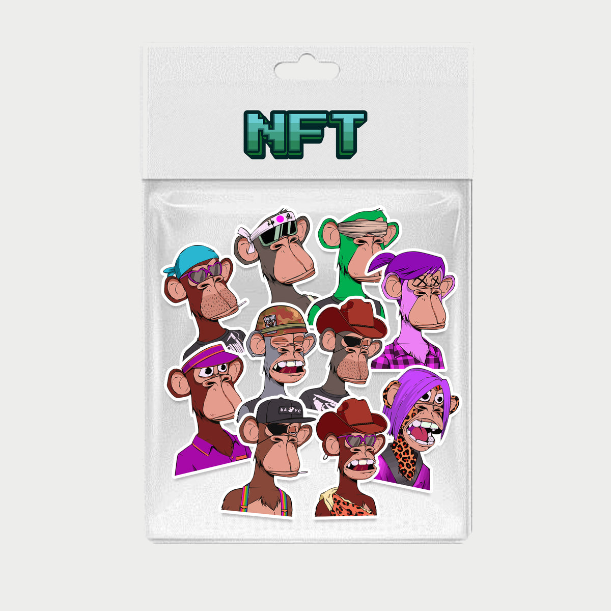 【NFT系列】貼紙訂製 NFT貼紙 無聊猿 像素貼紙